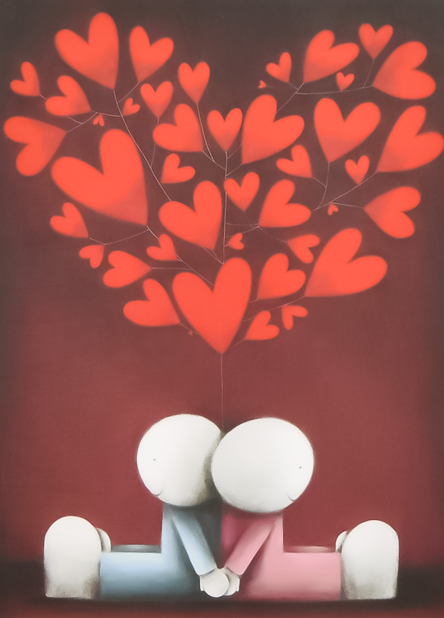 ***Doug Hyde (Born 1972) - Limited Edition Coloured Print - "Hearts and Smiles", signed and