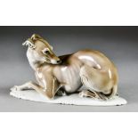 A Rosenthal Porcelain Model of a Seated Greyhound, by Theodore Karner (1884-1966),