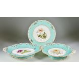 An English Part Dessert Service, Mid 19th Century, possibly Ridgeway, of moulded outline and