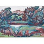 ***Sophie B. Jensen (1912-2007) - Two pastels - "Markonefteraret" (field in Autumn), signed, and "