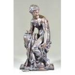 Henri Etienne Dumaige (1830-1888) - Bronze figure of a seated woman in classical manner, signed,