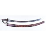 A Good World War I Calvary Sabre by Wilkinson, bright steeled fullered blade, 31ins, marked crown