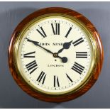A Mahogany Cased Dial Wall Clock by John Sparks of London, the 17ins enamel dial with Roman numerals
