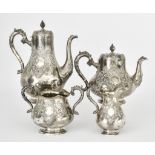 A Victorian Silver Four-Piece Tea and Coffee Service, by Robert Hennell III, London 1860 and