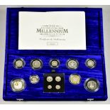 A United Kingdom Millennium Silver Collection, comprising - Millennium crown, two pounds, one pound,