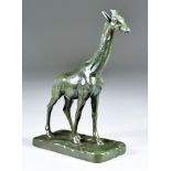 Antoine Louis Barrye (1796-1875) - Bronze figure of a standing giraffe, signed, 6.75ins high