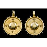 A Pair of 9ct Gold Circular Earrings, Modern, for pierced ears, 25mm diameter, total gross weight