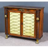 A Regency Rosewood and Gilt Metal Mounted Chiffonier, with rope twist mounts to top, fitted two