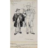 Tom Browne (1872-1910) - Pen and wash - Portrait of two gentlemen and worded beneath "Mr Goodman; "