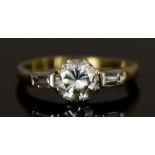 An 18ct White Gold Solitaire Diamond Ring, 20th Century, set with a brilliant cut white diamond,