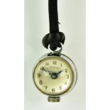 A Lady's Plated Metal Cased Fob Watch, Early 20th Century, by Asprey of London, the silver dial with