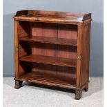 A Regency Mahogany Tray Top Open Front Bookcase, inlaid with brass stringings, fitted two shelves,