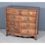 A Mahogany Bow Front Chest of Georgian Design, inlaid with stringings and cross bandings, with