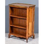 A 19th Century Continental King Wood, Marquetry and Brass Mounted Double Sided Bookcase, of small