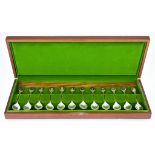A Set of Twelve Elizabeth II R.H.S. Silver and Silver Gilt Flower Spoons by John Pinches Ltd,