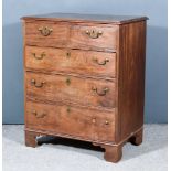 A George III Mahogany Chest, with moulded edge to top, fitted two short and three long graduated