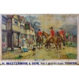 An H. Masterman & Son, Wine and Spirit Merchants of Thirsk Framed Advertising Show Card, with