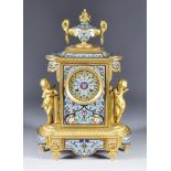 A 19th Century French Ormolu and Champleve Mantle Clock by Japys Freres, No. 6106, the 3.25ins