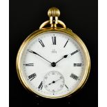 A Continental 18ct Gold Cased Keyless Open Faced Pocket Watch, Serial No. 1664, case 50mm