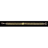 A Yellow Metal Three Strand Chain Bracelet, 20th Century, 210mm overall, gross weight 14.2g Note: