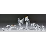 Eight Swarovski Crystal Models - "Pelican", "Bald Eagle", "Heron", "Toucan", "Owl Couple", "Love