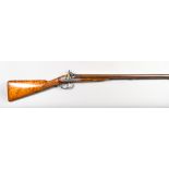 An Extremely Rare Double Barrel Muzzle Loading Shotgun by Durs Egg of London, 29.5ins damascus steel