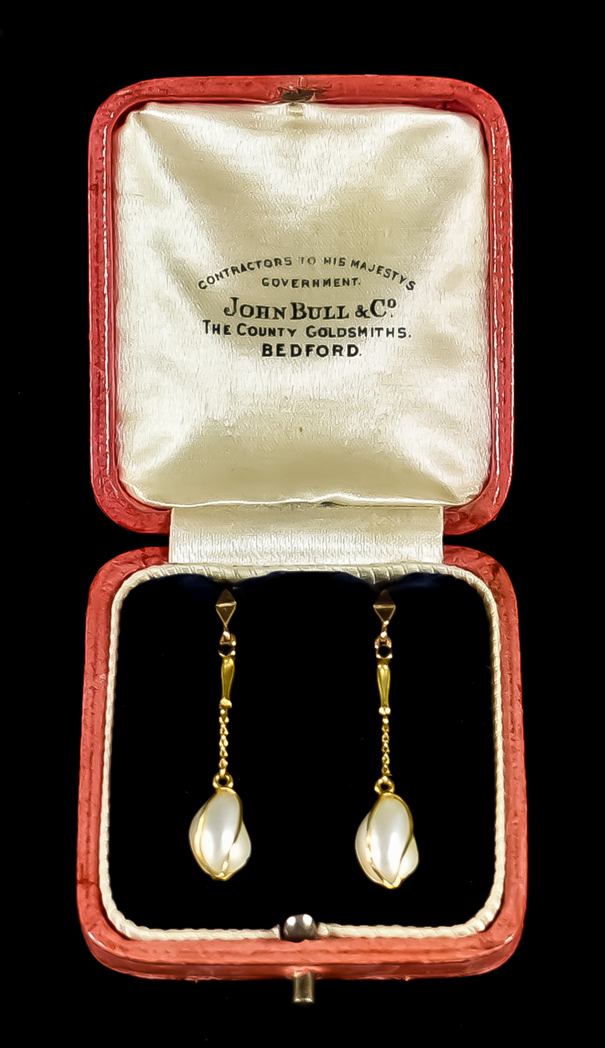 A Pair of Baroque Pearl Drop Earrings, 20th Century, for pierced ears, gross weight 1.5g, in
