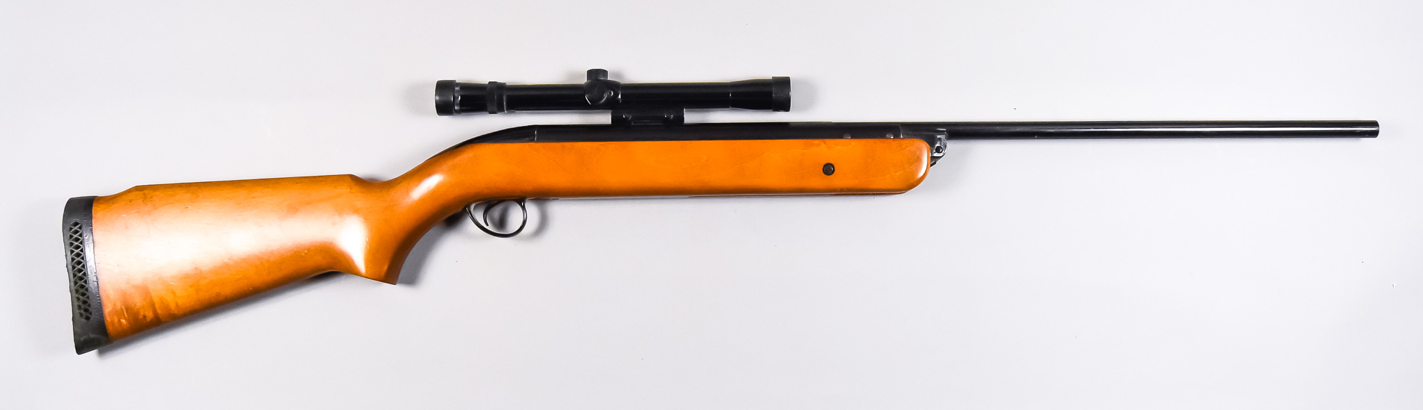 A .22 Calibre Air Rifle by BSA, model Mercury,18ins blued steel barrel and action, polished wood