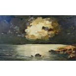***Francesco Pablo de Besperato (1900-1963) - Oil painting - Moonlit seascape, signed, canvas