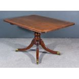 A George IV Mahogany Rectangular Breakfast Table, with cross banding and triple reeded edge to