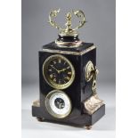 A Late 19th/Early 20th Century French Black Marble Cased and Gilt Metal Mounted Mantel Clock and