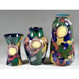 Royal Stanley Ware - circa 1930s, three vases by Royal Stanley Ware, comprising - vase 6.25ins