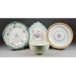 A Small Collection of Derby Porcelain Table Ware, including - Chelsea Derby moulded plate of