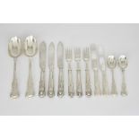 A Selection of Edward VII Silver Kings Pattern Tablewares by The Goldsmiths and Silversmiths Co,