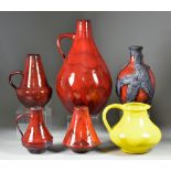 Hartwig Heyne Hoy AKA 'Hey' (Act. 1960-70s) - A selection of German 'Fat Lava' ceramics,