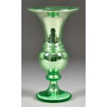 A Hale Thomson's Mercury Glass Vase, Mid-19th Century, with green tint and embossed plug to