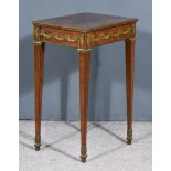 A 19th Century French Mahogany Rectangular Occasional Table, with gilt bronze mounts, cast with