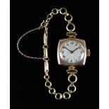 A Lady's 9ct Gold Manual Wind Wristwatch, Early 20th Century by Rolex, 36mm diameter case,