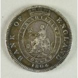 A George III Bank of England Five Shillings Silver Dollar, 1804, fine