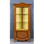 An Early 20th Century French Walnut Parquetry and Gilt Metal Mounted Vitrine of Louis XVI Design,