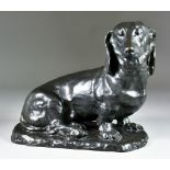 Carin Trygeer (20th/21st Century) - Bronze - Seated Dachshund, signed, 9.25ins high