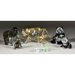 Three Swarovski Crystal Annual Editions Models from "Endangered Wildlife" - "Pandas", "Gorillas",