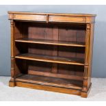 An Early Victorian Mahogany Dwarf Bookcase, with moulded edge to top, the frieze with ebonised