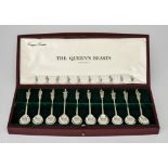A Set of Ten Elizabeth II Silver "The Queen's Beasts" Spoons by William Comyns & Sons London 1972,