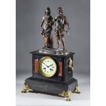 A late 19th Century French Black Marble Bronzed Spelter and Gilt Metal Mounted Mantel Clock No.