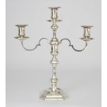 An Elizabeth II Silver Three Light Candelabra, by Atkin Bros., Sheffield 1953 and 1954, of 18th