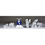 Six Swarovski Crystal Members Figures - "Woodpeckers", "Amour Turtle Doves", "Lead Me Dolphins", "