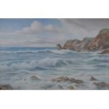 Ernest Stuart (1889-1915) - Watercolour - "Cornish Coast", signed, 19ins x 29ins, in gilt moulded