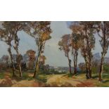 ***Francesco Pablo de Besperato (1900-1963) - Oil painting - Landscape with trees, signed, board