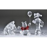 Three Swarovski Crystal Models of Walt Disney Characters from "Winnie The Pooh" - "Eeyore", "